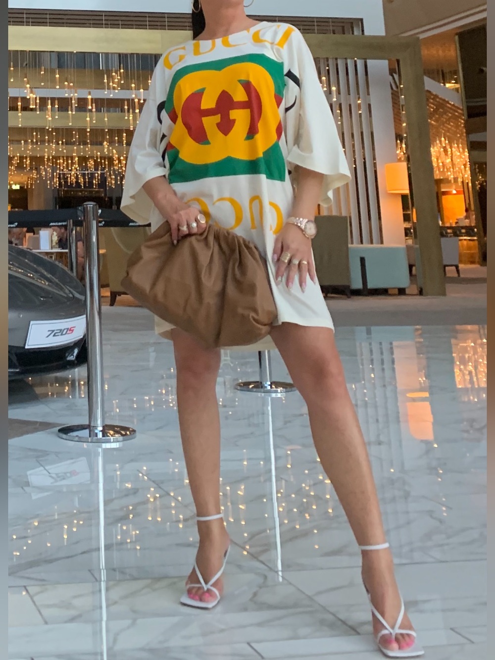 Gucci Oversized Logo T-Shirt Dress SIconic Graphic Tee Mini Rare Statement Piece